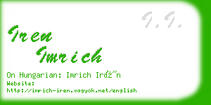 iren imrich business card